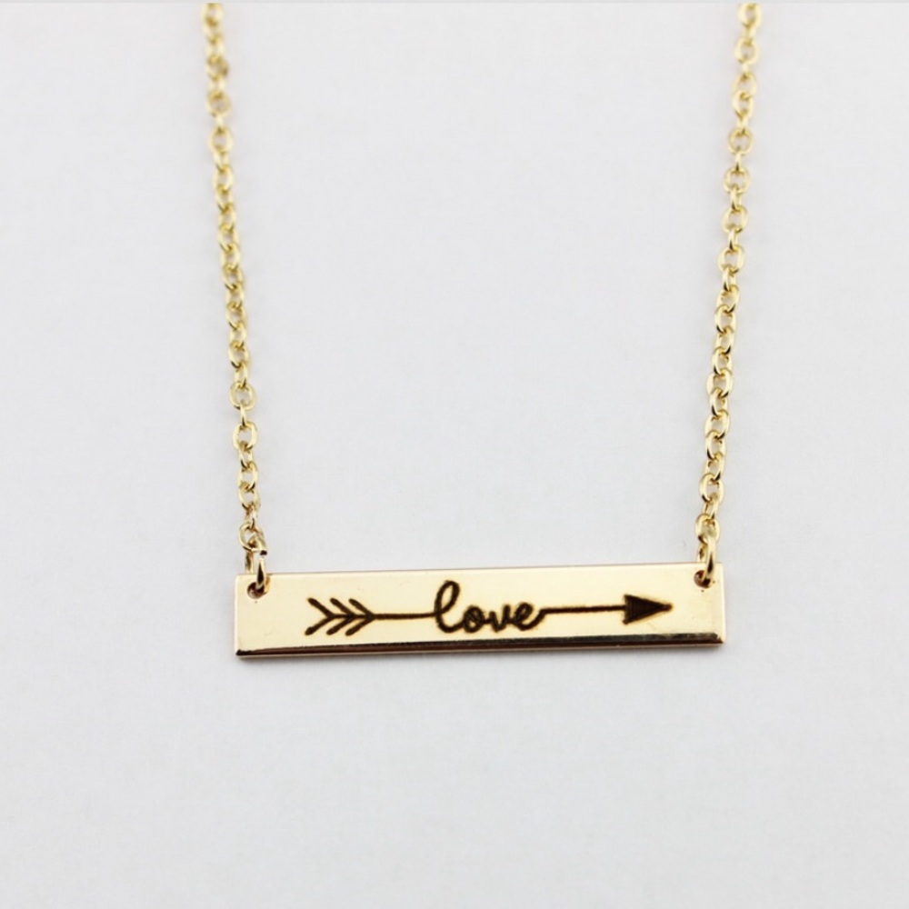 Sale! NEW✨ Engraved "Love" Bar Necklace 😍 - Picture 2 of 4