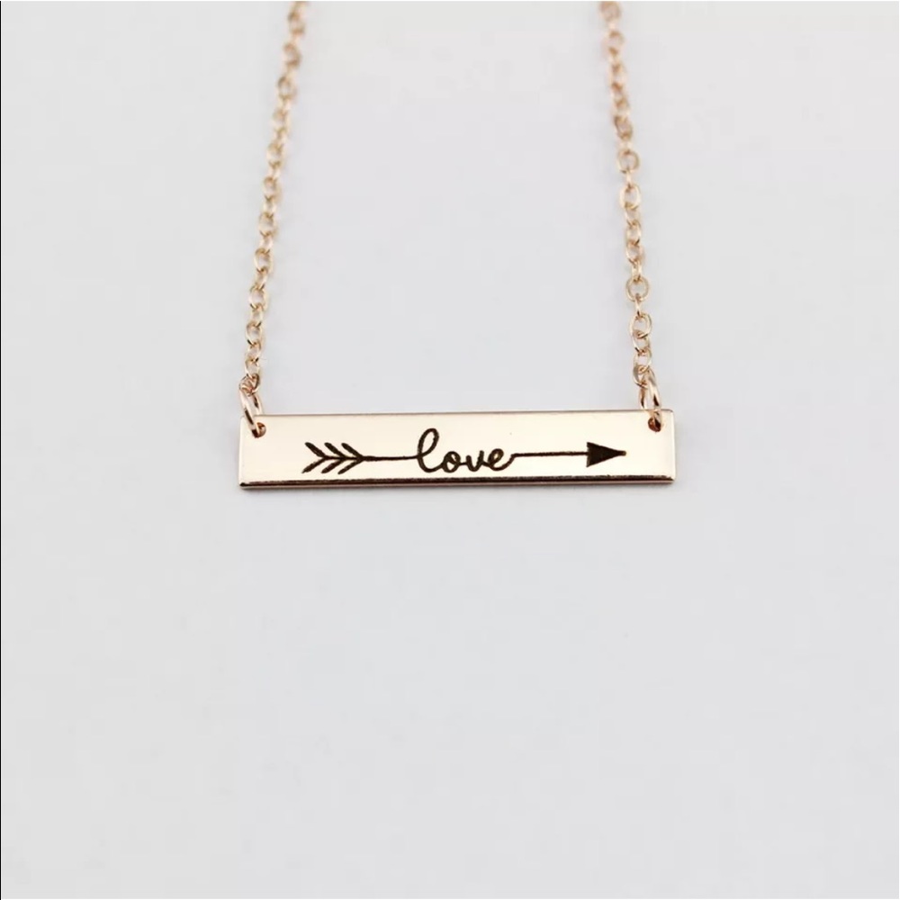 Sale! NEW✨ Engraved "Love" Bar Necklace 😍 - Picture 4 of 4