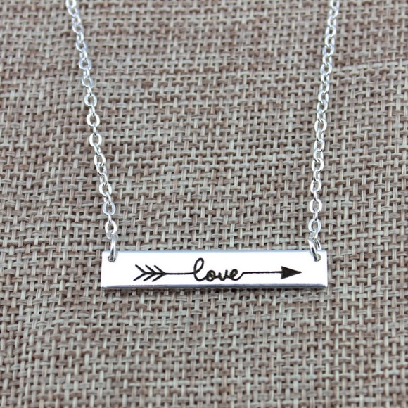 Sale! NEW✨ Engraved "Love" Bar Necklace 😍 - Picture 3 of 4