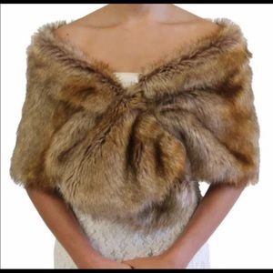 Fair fur brown shawl