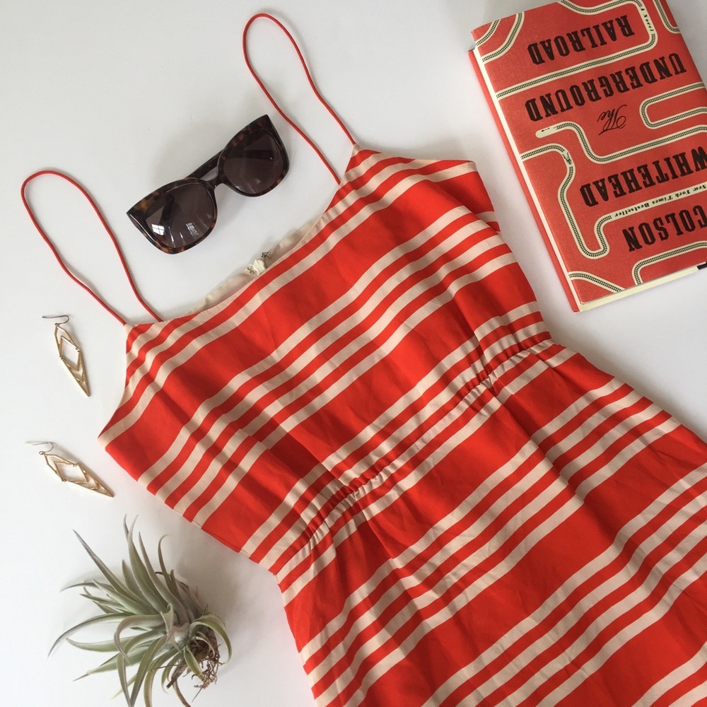 J. Crew • Striped silk dress