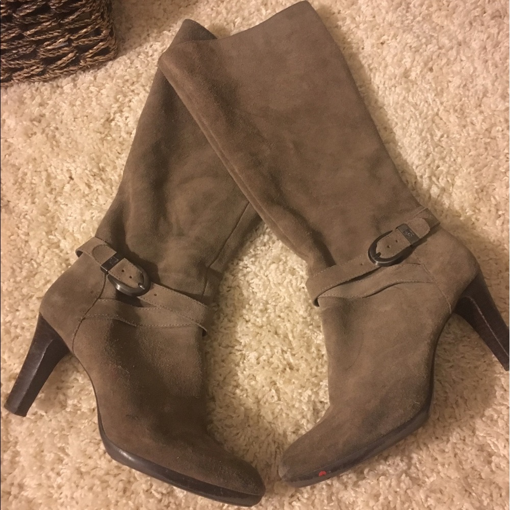 Anne Klein Suede high heel knee boots