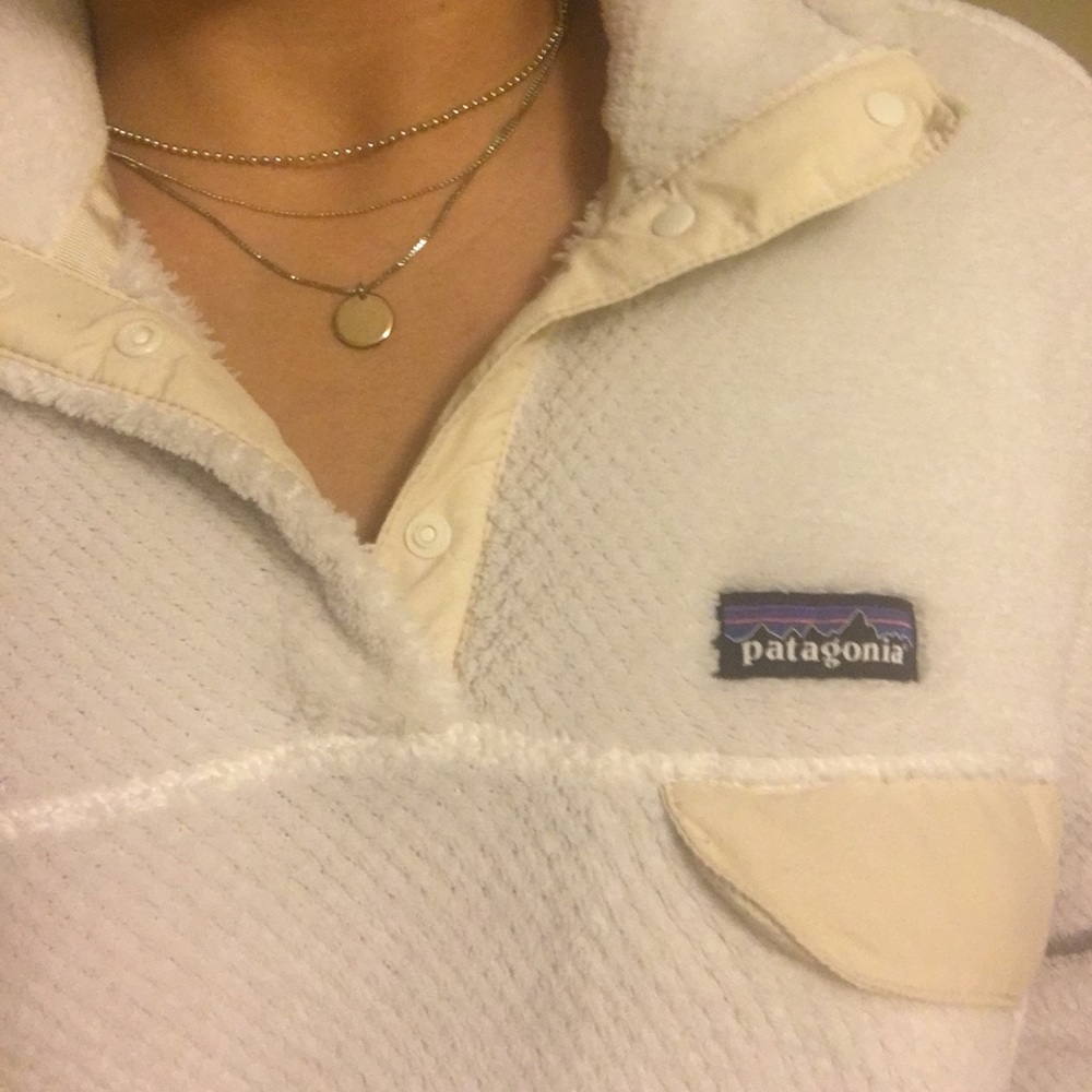Women's White Snap T Patagonia Size Large