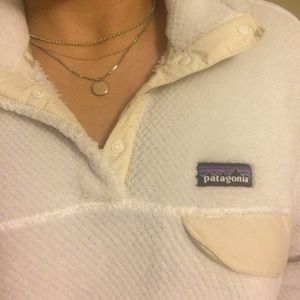 Women's White Snap T Patagonia Size Large