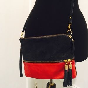 Blue and Red cross body purse