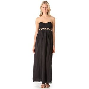 NEW Mara Hoffman black maxi dress with cut outs