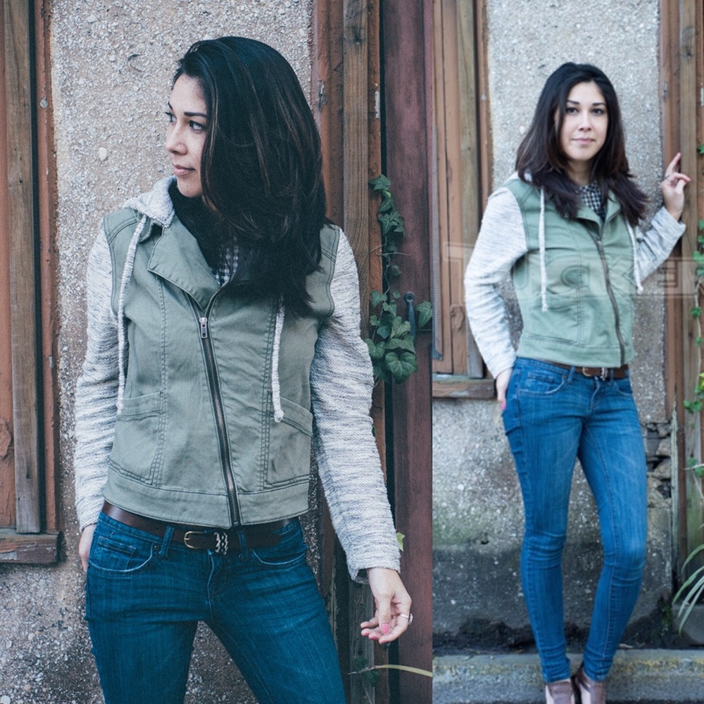 Green Grey Army Jacket Sweater