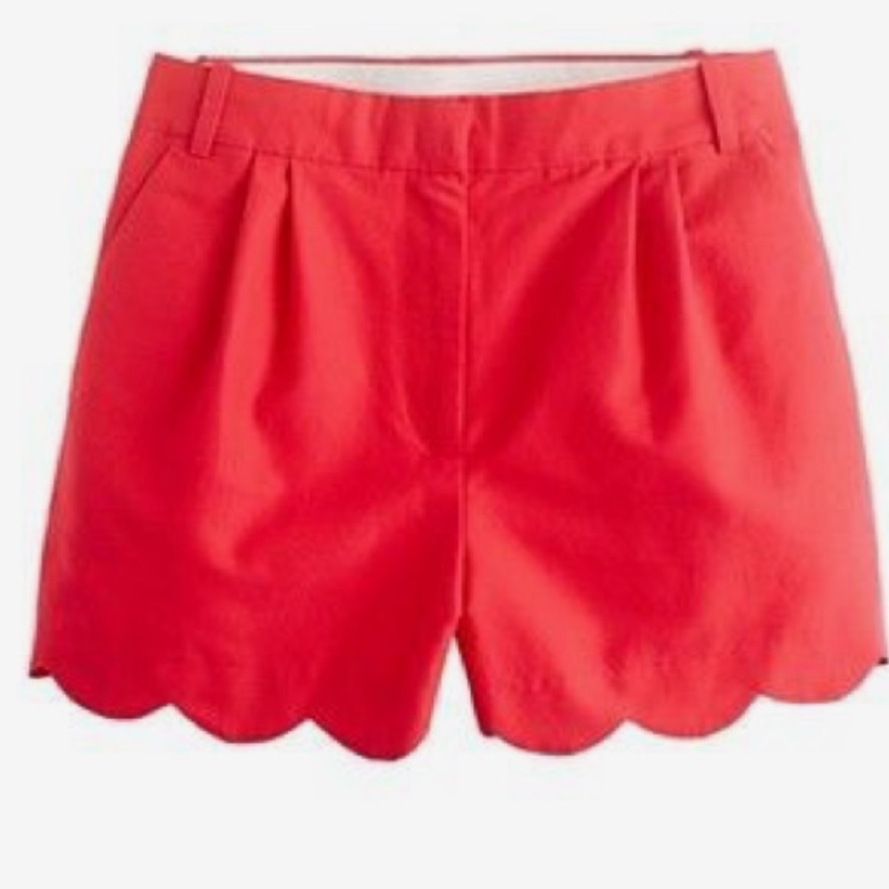 J. Crew red scalloped shorts