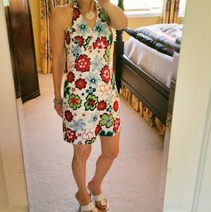 Reversible Halter Dress w/Floral and Stripes