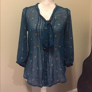 Semi-sheer Dark Turquoise Dress Shirt