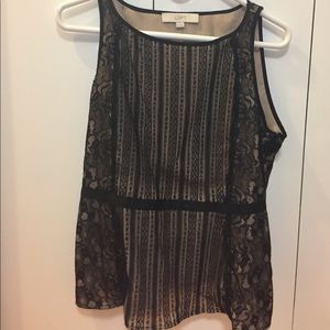 LOFT sleeveless lace shell