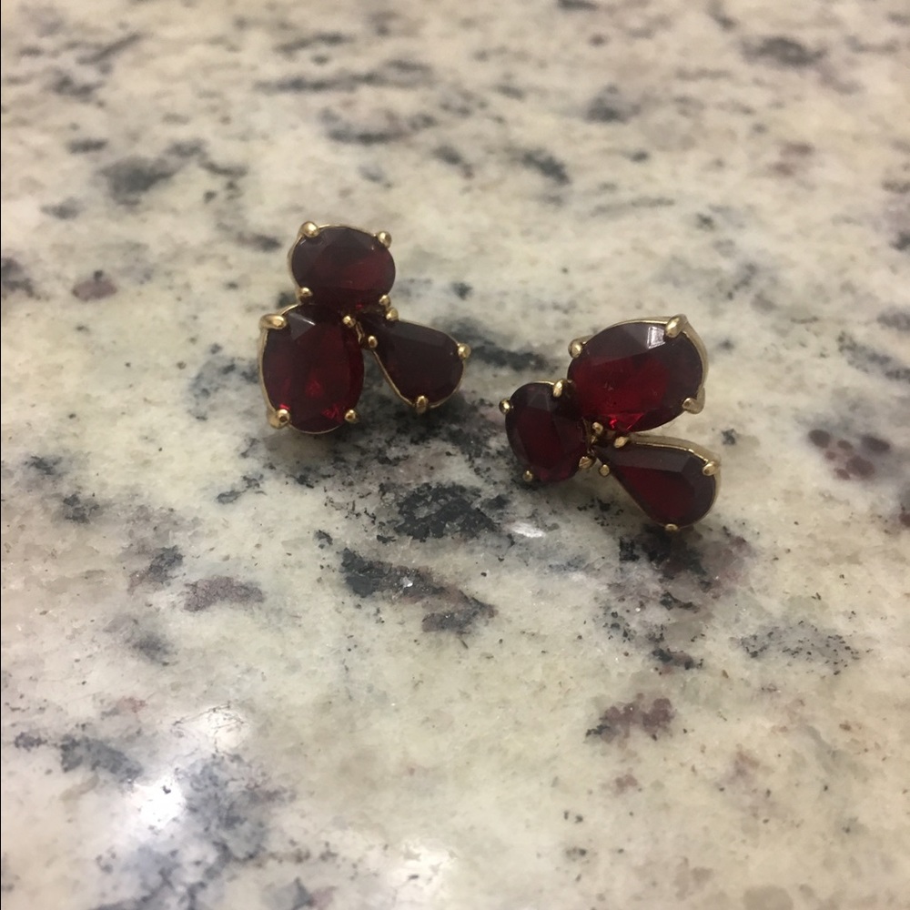 Kate Spade Maroon Cluster Earrings