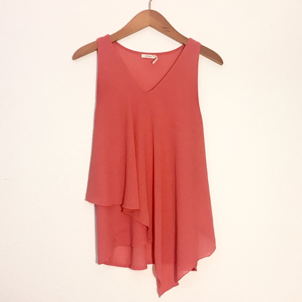 Chiffon Salmon Racerback Tunic