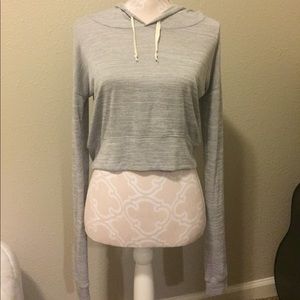 Grey Abercrombie Cropped Hoodie