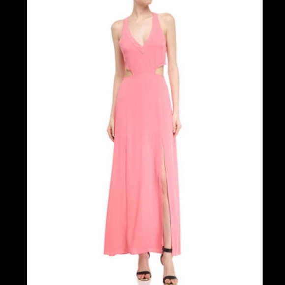 SEXY PINK CUT OUT FORMAL PROM GOWN - Picture 3 of 4