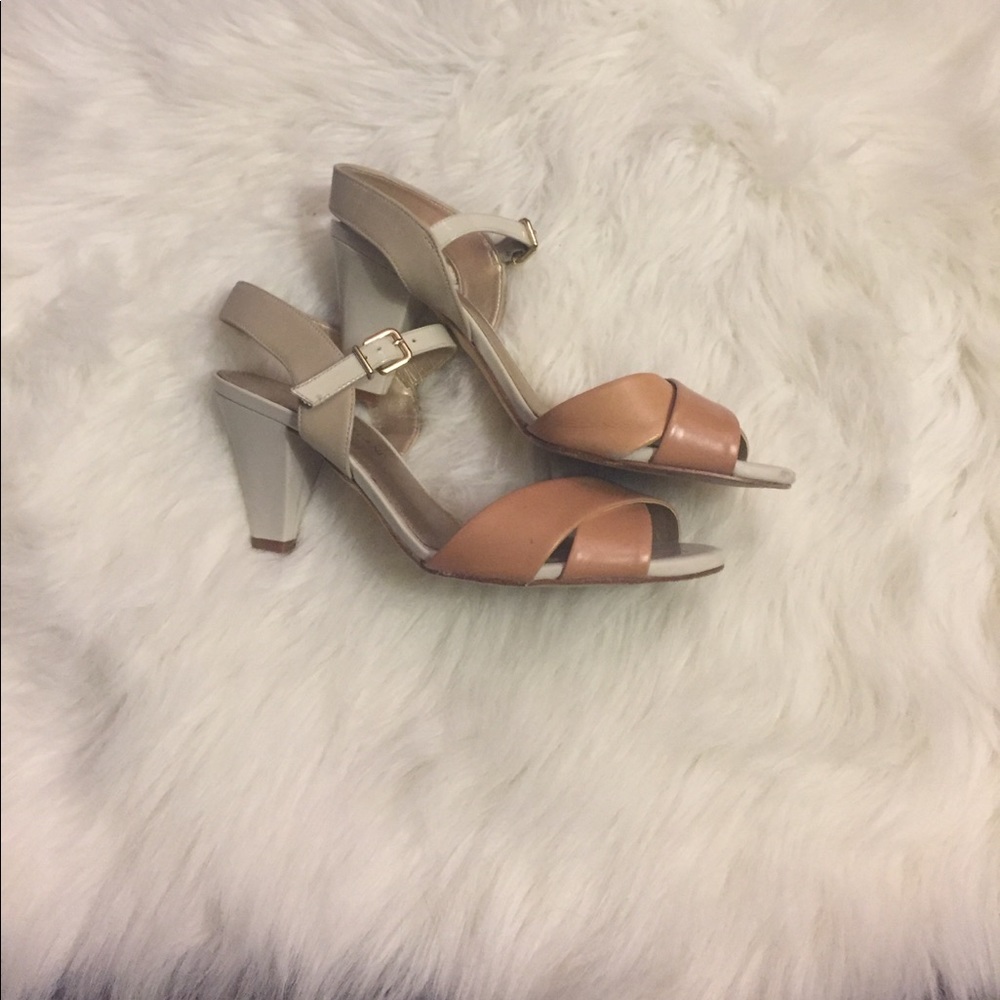 Color block sling backs