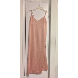 ASOS Midi Slip Dress in Satin With Tie Waist