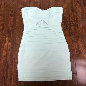 Mint green mini dress with cutout