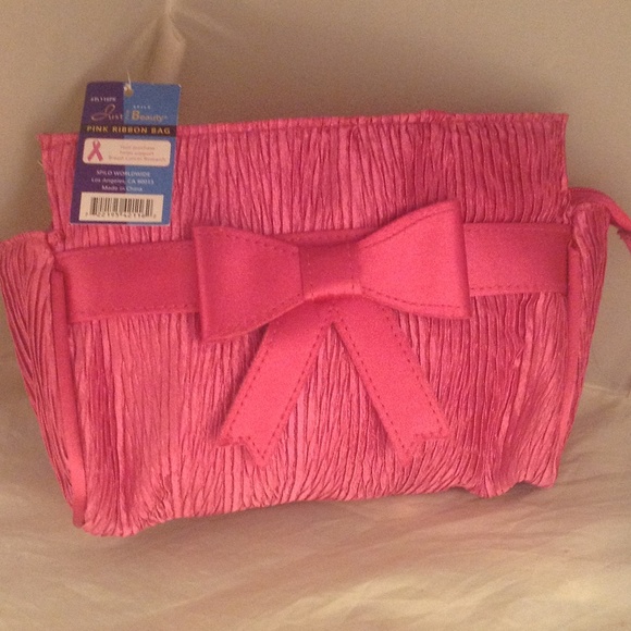 Handbags - Pink small satin clutch style evening bag NWT