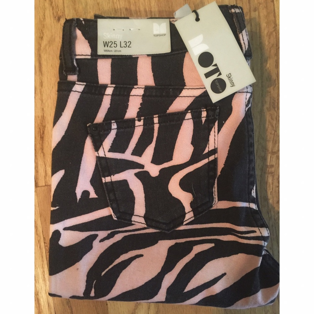 Pink Zebra Skinny Jeans