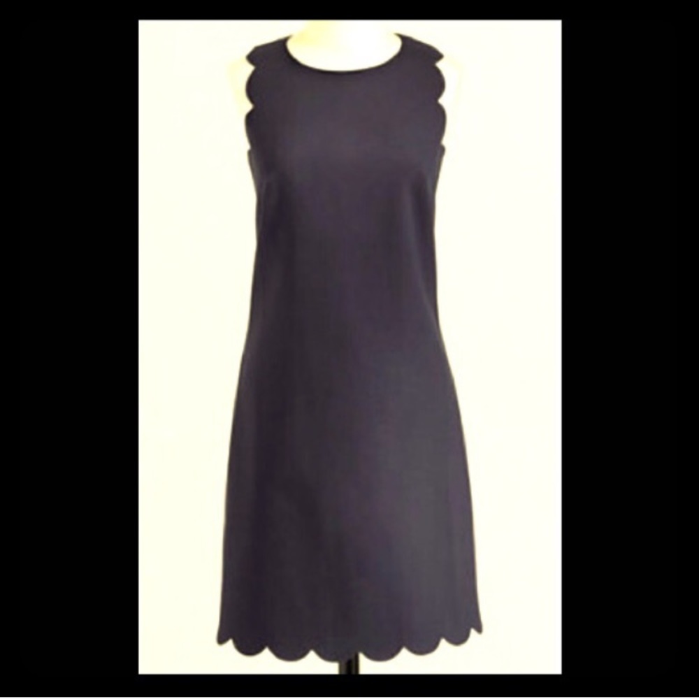 J. Crew Black Scallop Dress