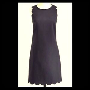 J. Crew Black Scallop Dress