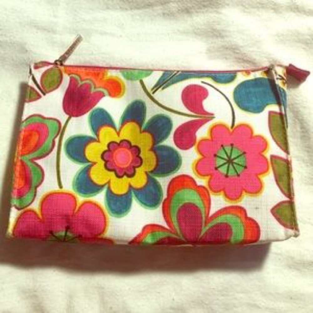 CLINIQUE MAKE UP FLORAL PRINT BAG