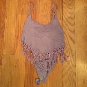 Lavender Fringe Bodysuit