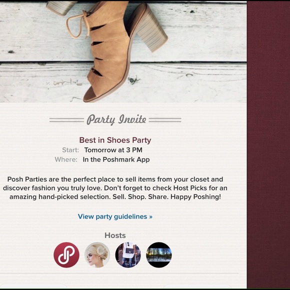 OMG! I'm hosting a POSH SHOE PARTY on 4/12 @ 3 EST - Picture 2 of 3