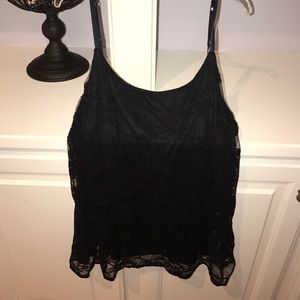 Black lace tank