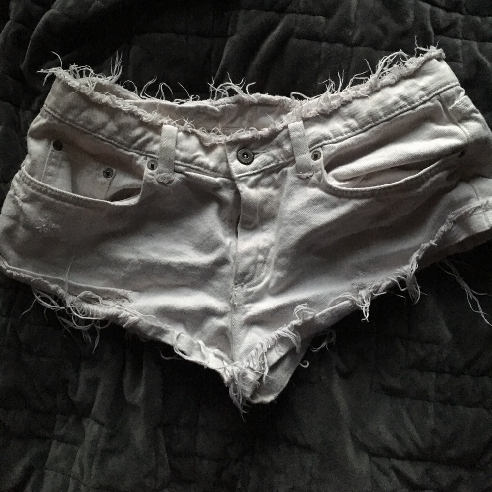 LF frayed white shorts