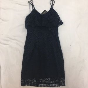 Navy lace form fitting dress