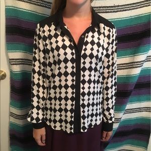 Black and white button down