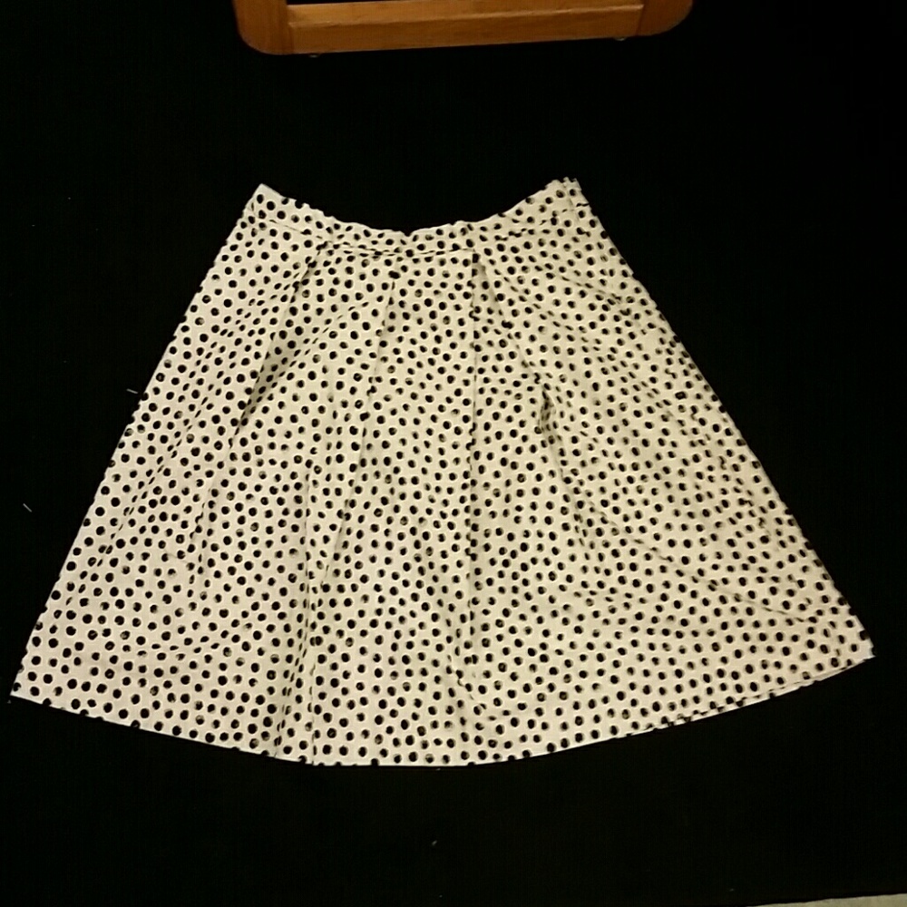 Black and white polkadot skirt