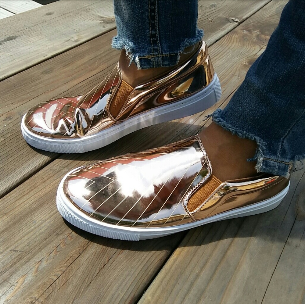 //The Jordan// Rose gold Slip on Sneaker - Picture 2 of 5