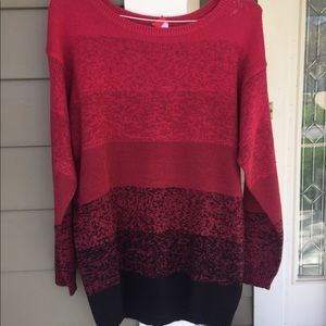 Red to black ombré sweater