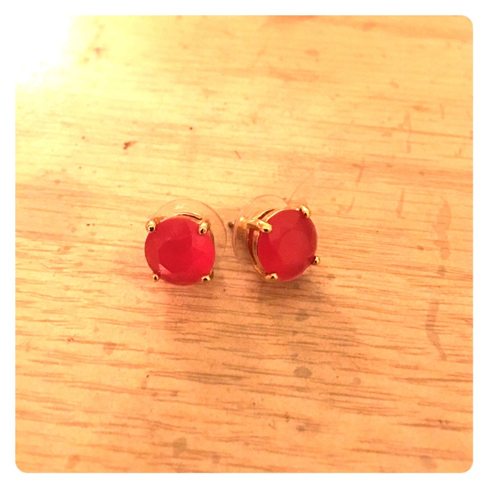 Pink stud earrings