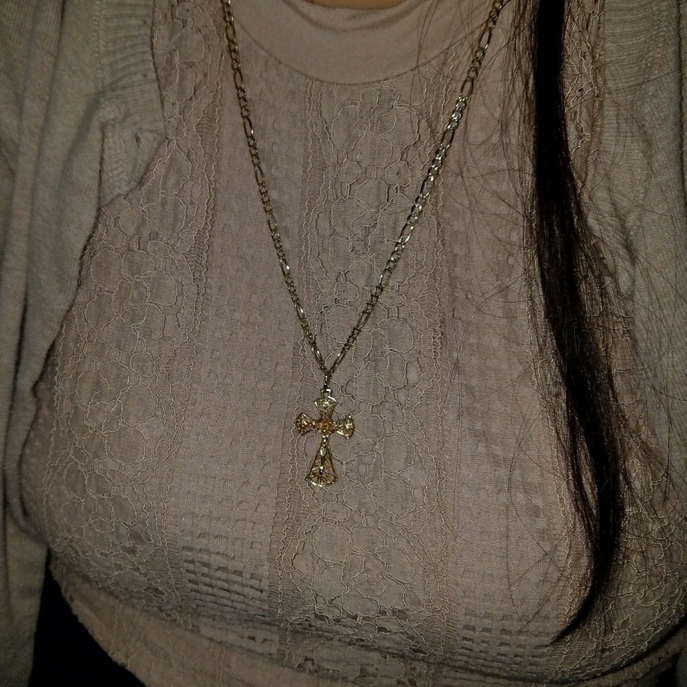 10k gold figaro necklace diamond cut