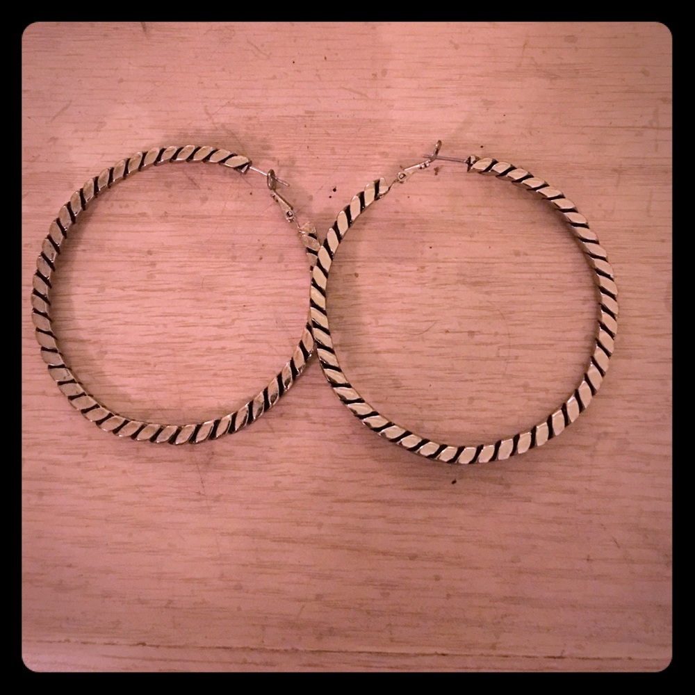 Goldtone large hoop earrings