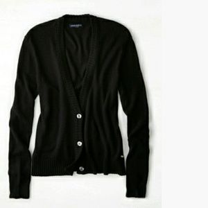 American Eagle SHIMMER TRIM CARDIGAN XS