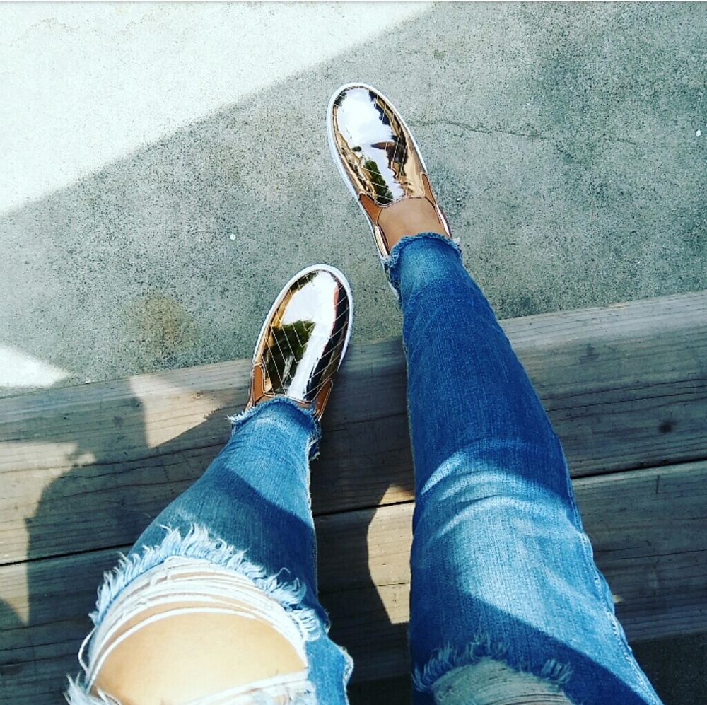 LAST PAIR!//The Jordan// Rose Gold slip on Sneaker - Picture 3 of 4