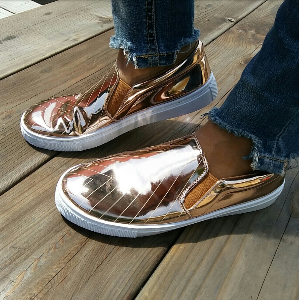 LAST PAIR!//The Jordan// Rose Gold slip on Sneaker - Picture 4 of 4