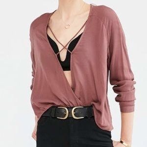 NWOT UO Silence+Noise Mayfair Plunge Surplice Top