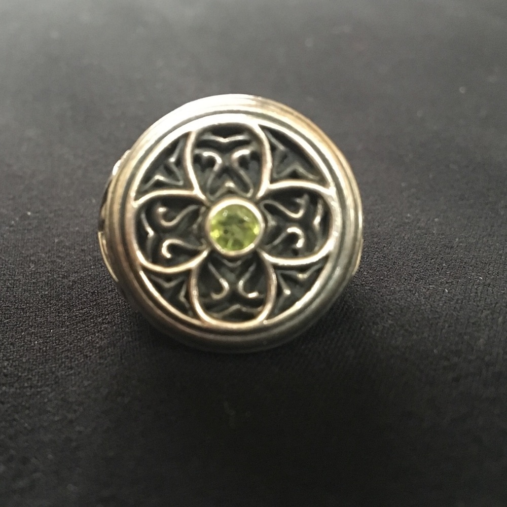 AntiQue GotHic ReAl silVer/EmEraLd sTonE
