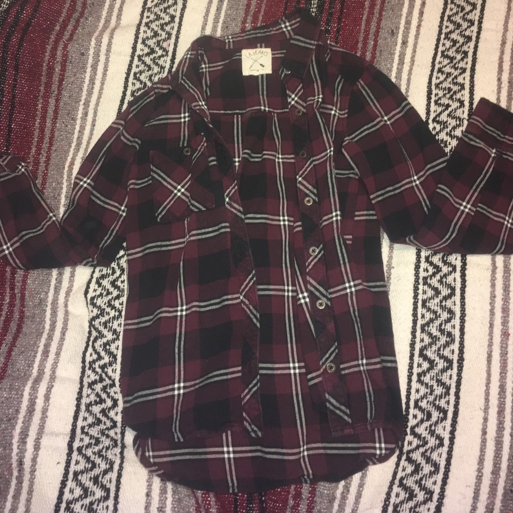 Flannel. Maroon black and white!