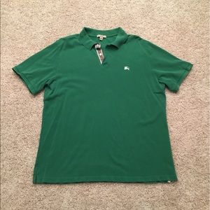 Men's Burberry Collared Polo Color Green size XL