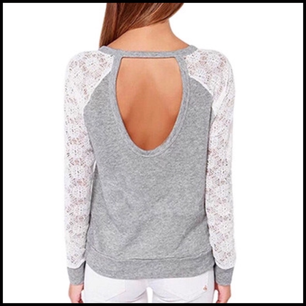 Good Vibes Lace Sleeve Top - Picture 4 of 7