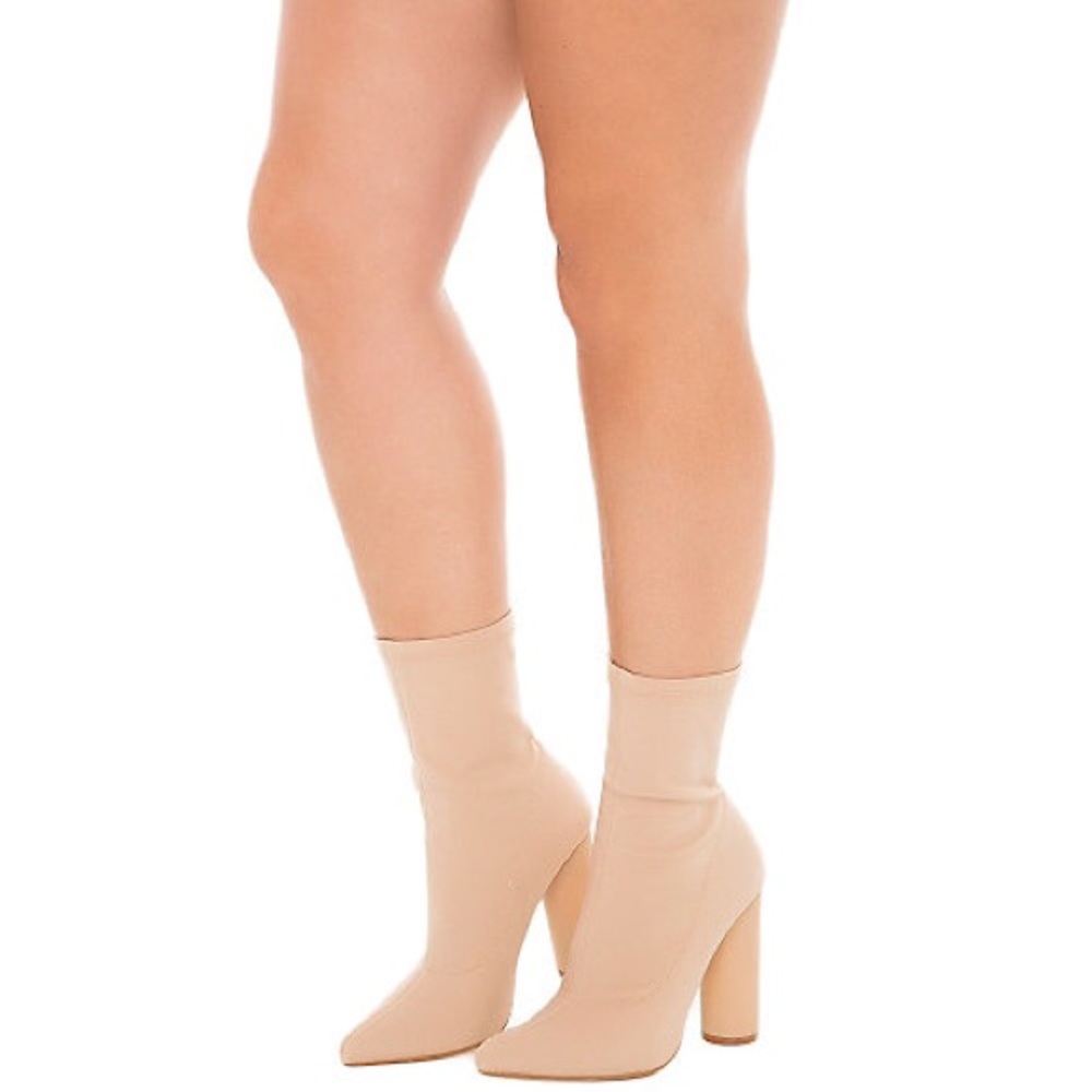 Dolls Kill Nude High Heel Ankle Boots