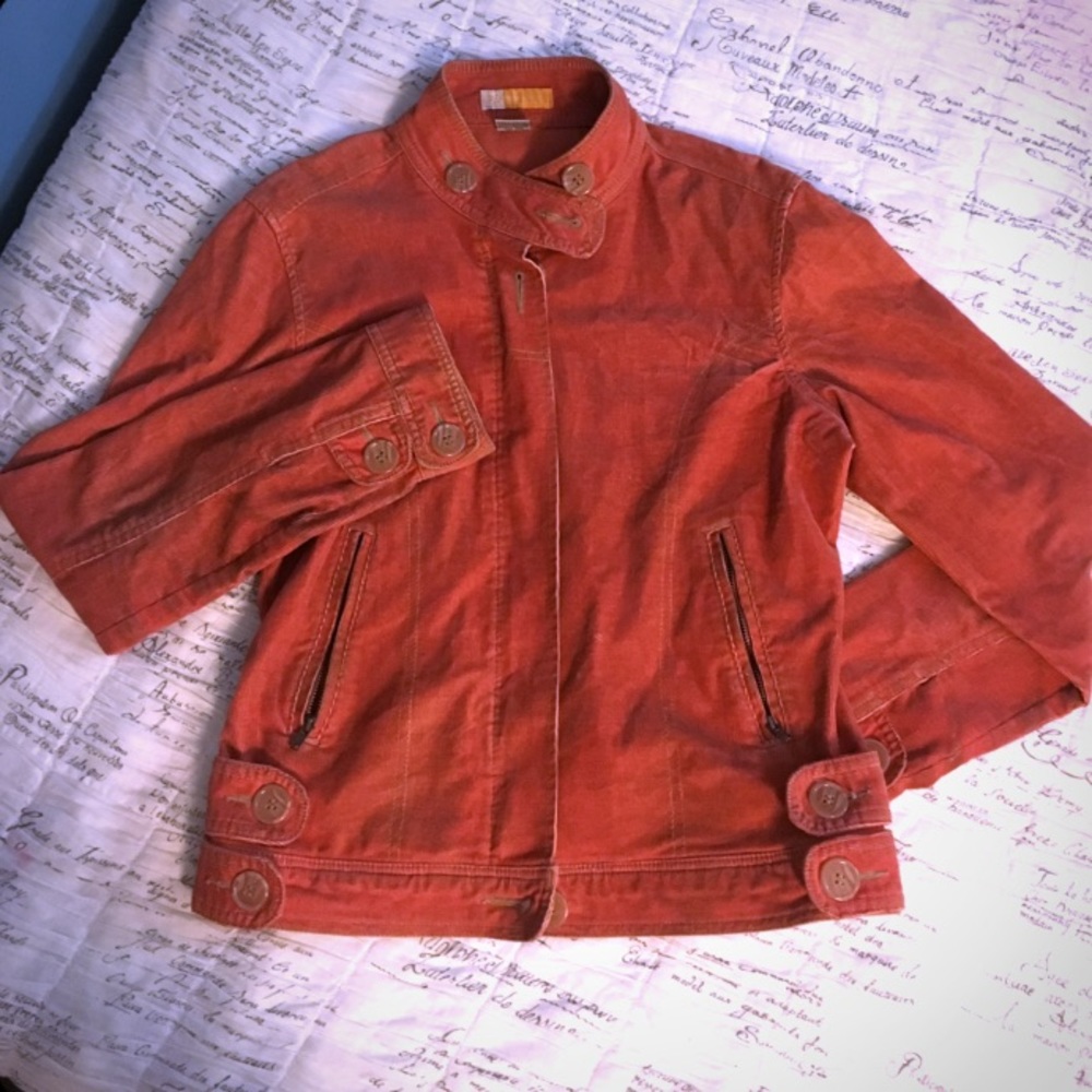 Orange Corduroy Waist Jacket