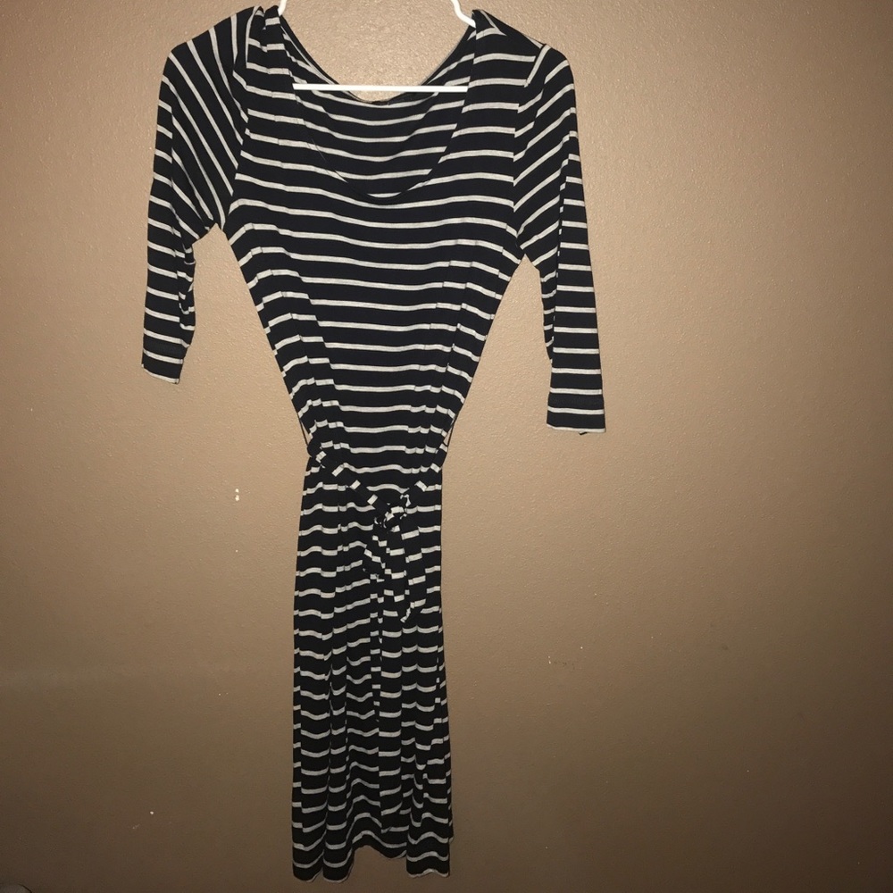 Mid calf striped banana republic knit dress